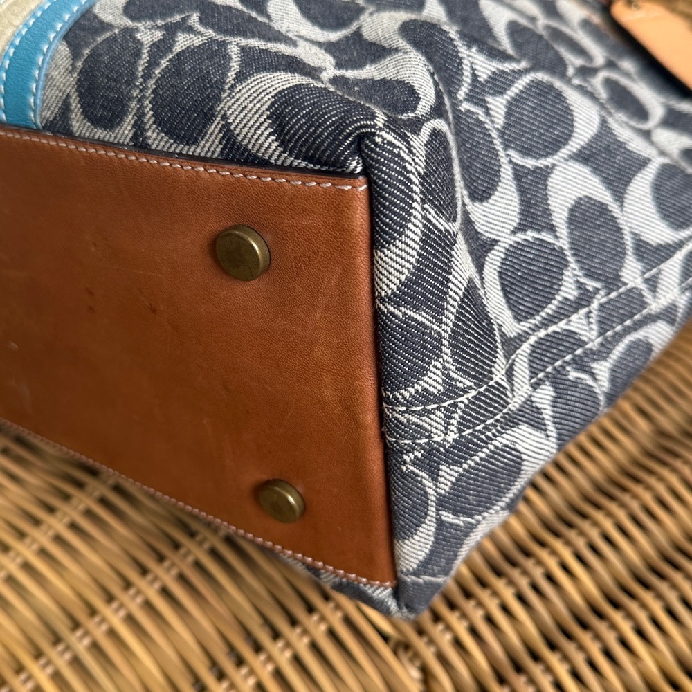 EUC Coach vintage mini denim tote- 7044 - Picture 6 of 11